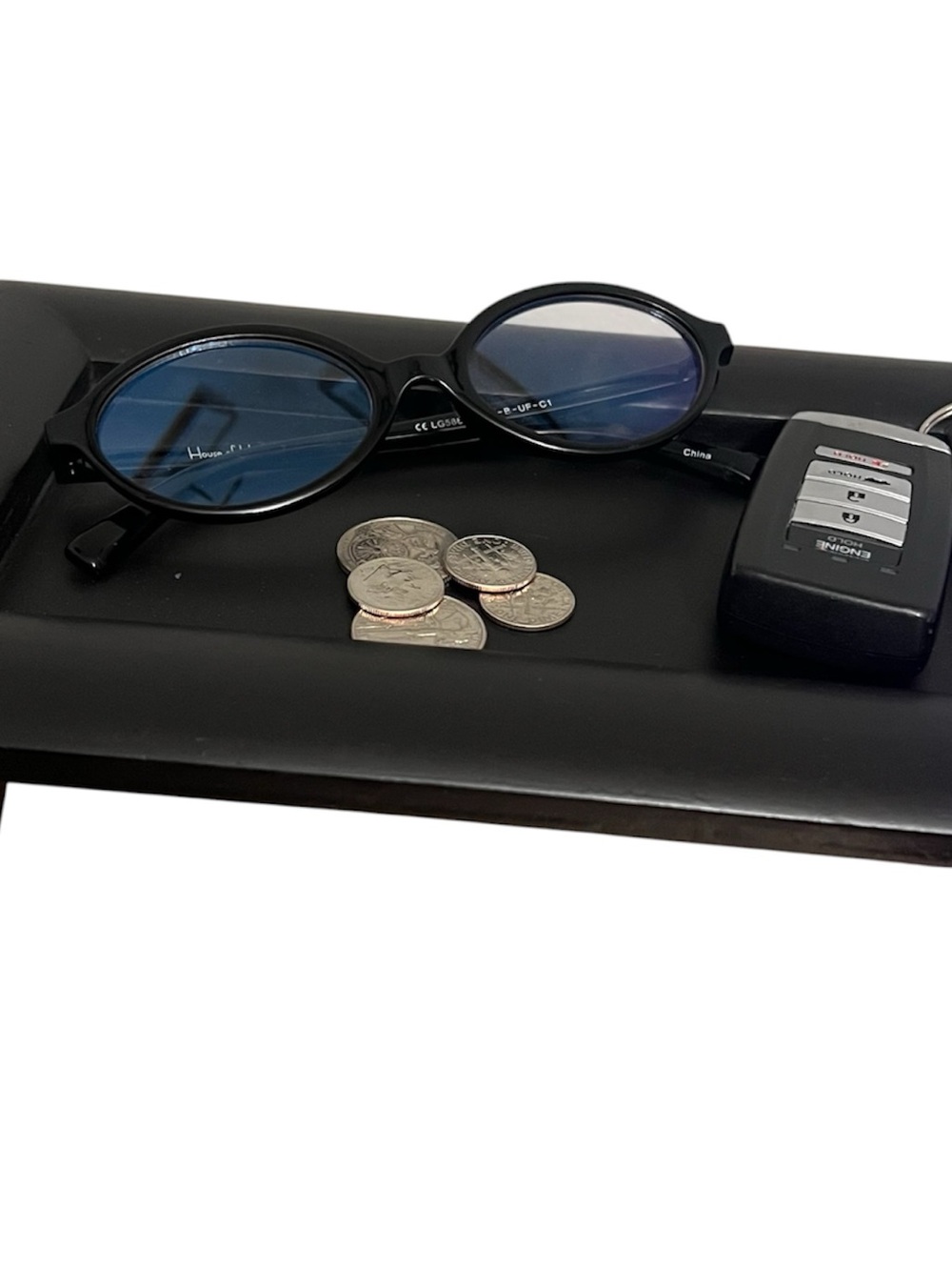 Wooden dresser tray for holding keys & pocket change